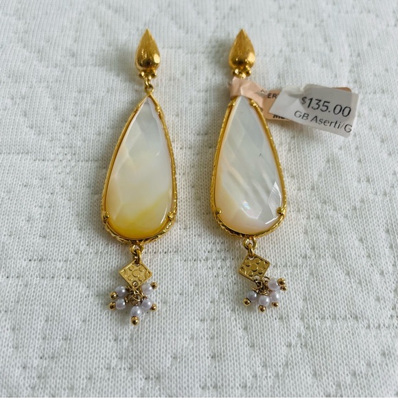 NWT Gas Bijoux Serti Drop Earrings in white - Picture 2 of 8